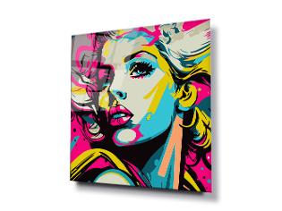 GLASS WALL ART WALL HANGING GRAFFITI POP ART GIRL