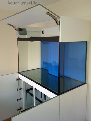 Aquariums4Life Front Opening Aquarium Pelmet Marine Aquarium Gloss White