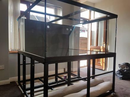 Steel aquarium top and base. custom tank design 60