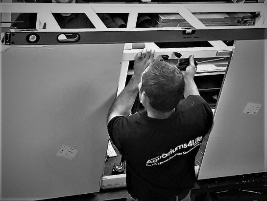 Aquarium Engineers steel framed cabinet assembly doors straight to within mm. by Aquariums4life