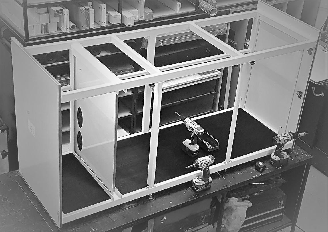white metal aquarium stand rubber lined base sliding electrical partition assemeled by Aquaiurms4Life technicians