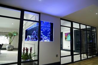 Aquariums4life walk around aquarium built in wall large custom 