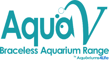 braceless rilmless aquariums logo AquaV like EA but with Steel Framed Cabinet built inthe UK