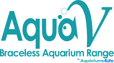 braceless rilmless aquariums logo AquaV like EA but with Steel Framed Cabinet built inthe UK