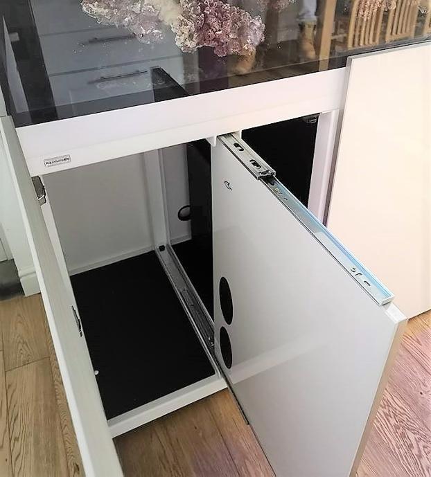 Aquarium Stand with sliding partition panel for electrical section